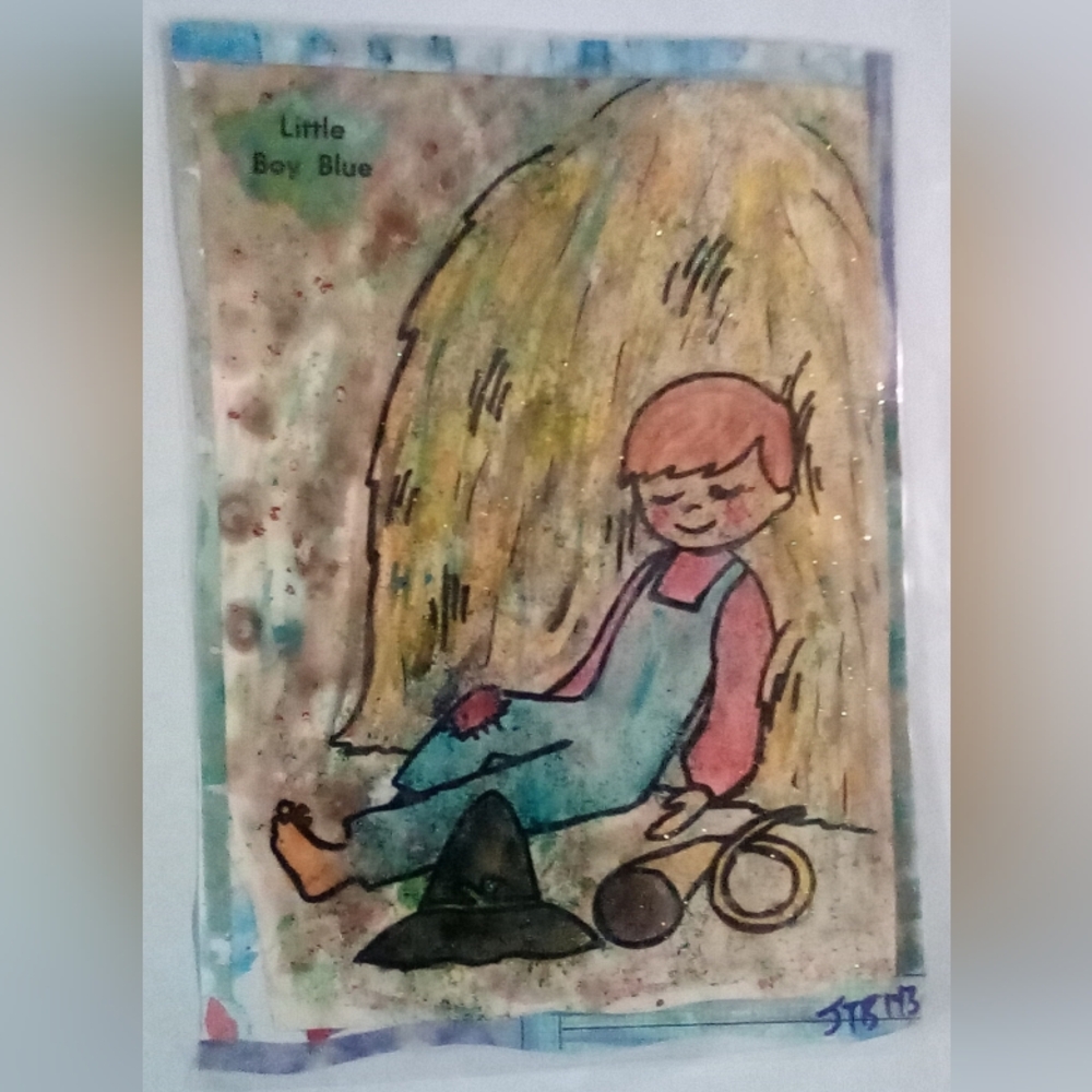 🎨Little Boy Blue Watercolor Painting Art🖼